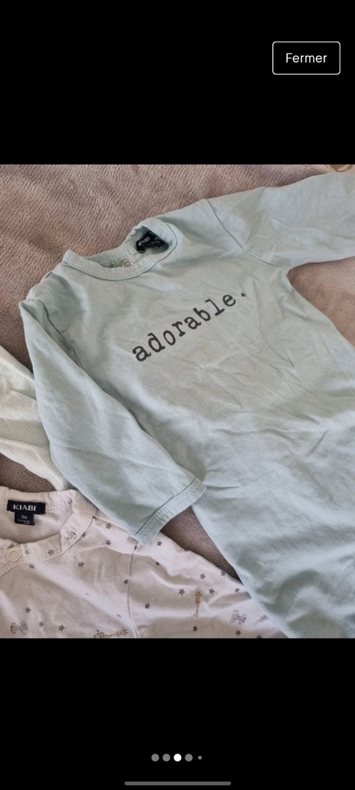 Lot 5 pyjamas fins 3 mois - photo numéro 3