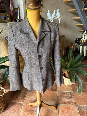Kookai veste cintrée couleur marron mouchetée multicolores