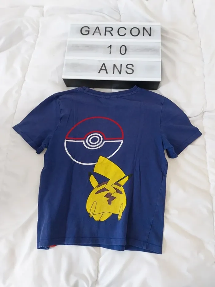 Tee-shirt manche courte garçon 10 ans Pickachu - photo numéro 2