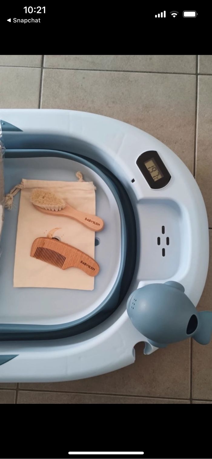 Baignoire bébé  pliable bleu - photo numéro 6