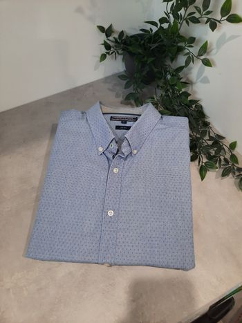 Chemise Tommy Hilfiger bleu slim fit manches longues – Taille XL