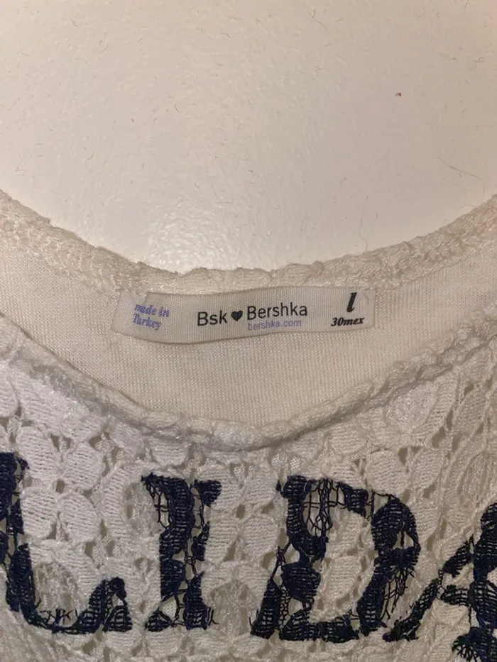 Crop top blanc Bershka L - photo numéro 2