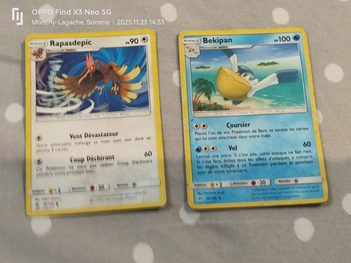 2 cartes Pokémon niveau 1 2017