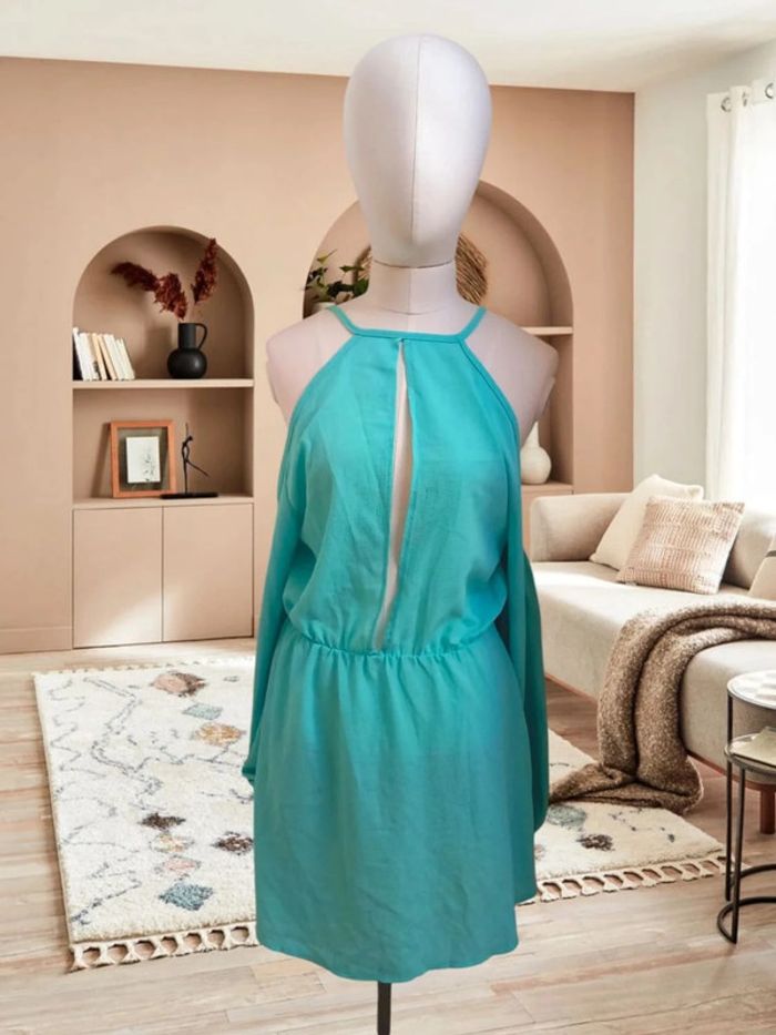 💚 jolie Robe turquoise épaule dénudé xl 💚
