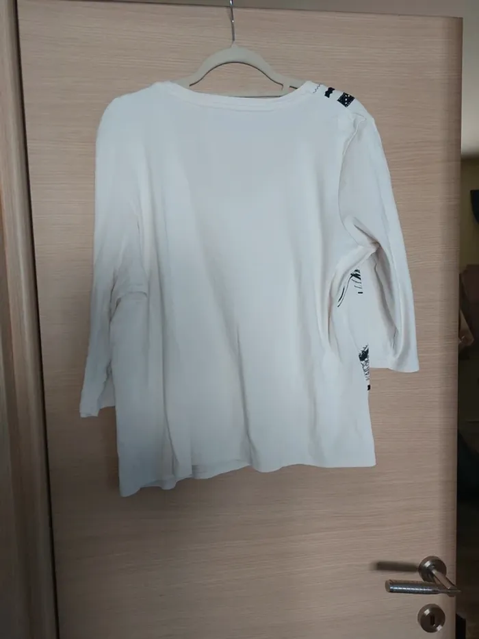 Haut blanc imprimé noir  grande taille - photo numéro 5