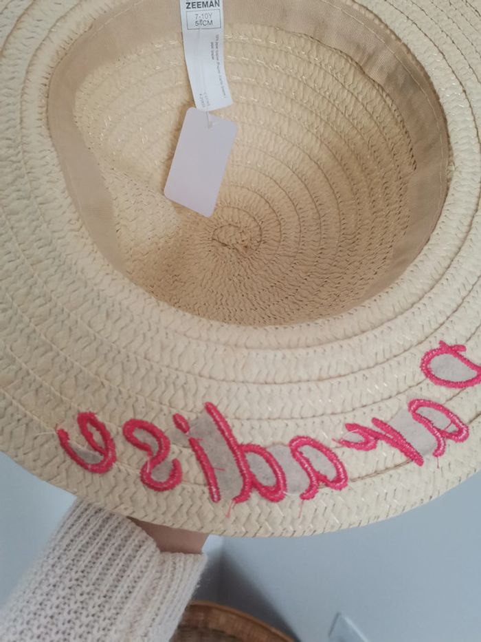Chapeau de paille neuf primark 7/10 ans - photo numéro 4