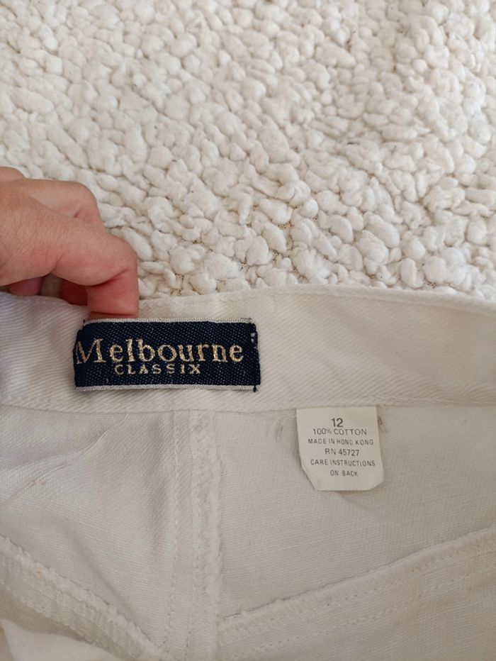 NEUF Jean blanc Melbourne Classix avec broderies dorées – taille 12 vintage brodes - photo numéro 4