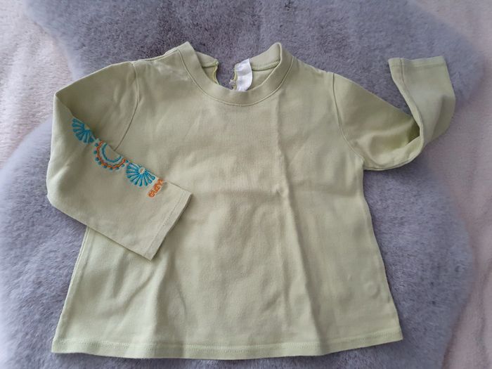 T.shirt manches longues vert clair Clayeux 2 ans