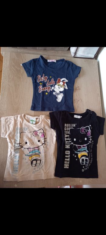 Lot de 3 t-shirts fille 12 mois