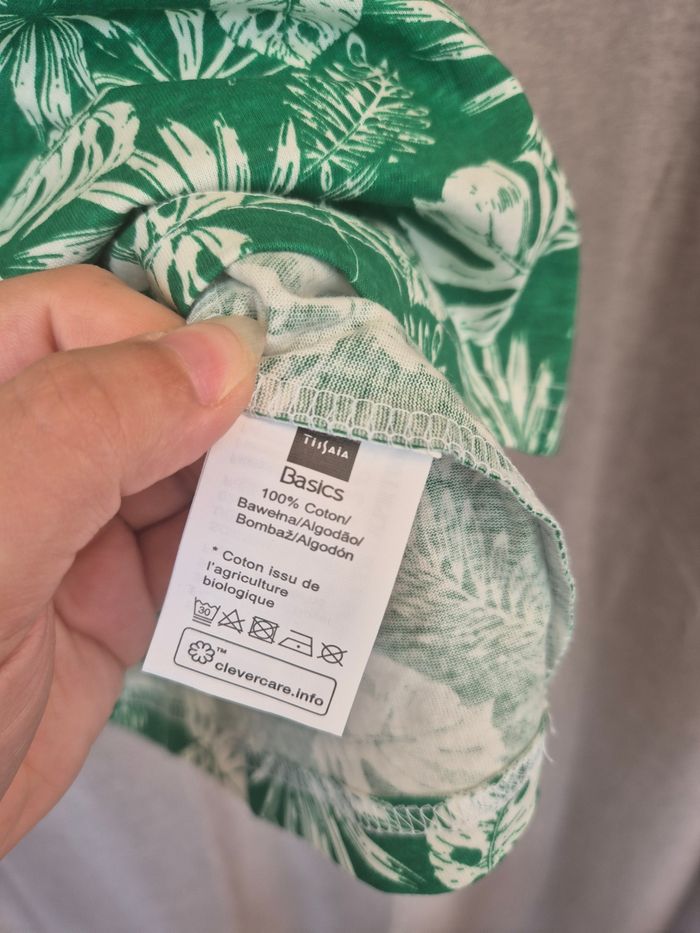 Débardeur Tropical Vert & Blanc Taille L Tissaia Basics - photo numéro 2