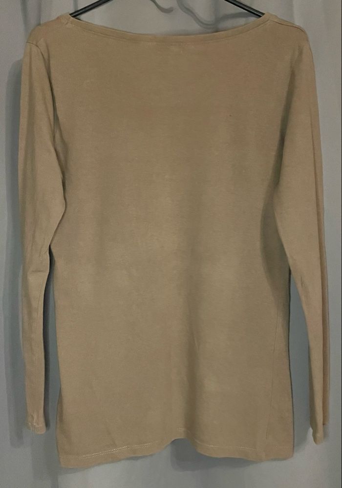 Haut beige/café »La Redoute »manches longues - photo numéro 2