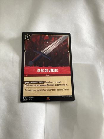 carte disney lorcana FR épée de vérité objet 136/204.FR.1  Non foil première édition