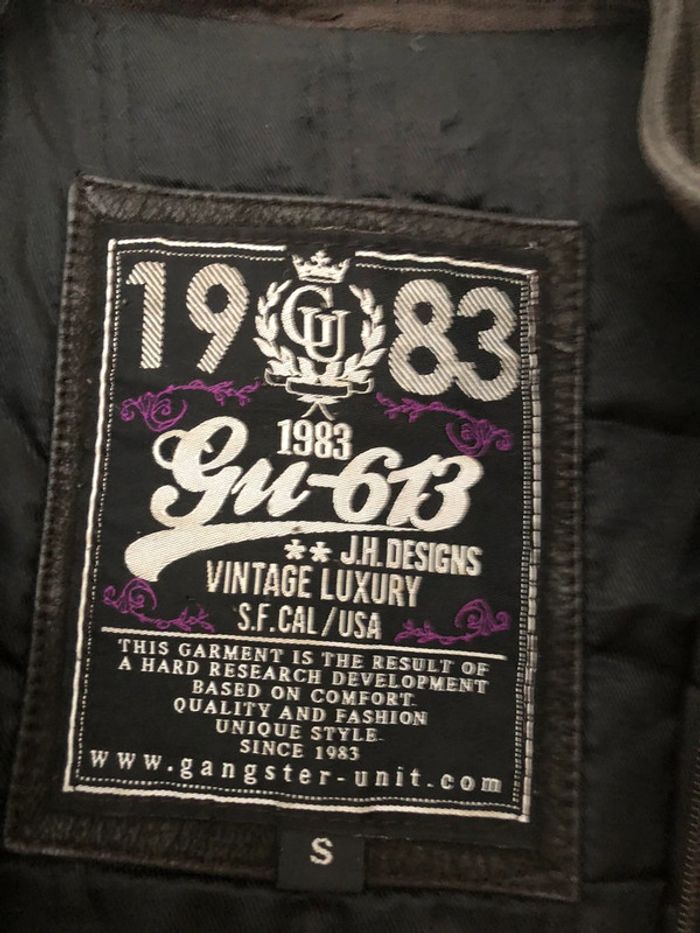 Blouson aviator en cuir Gangster Unit 613 - photo numéro 4