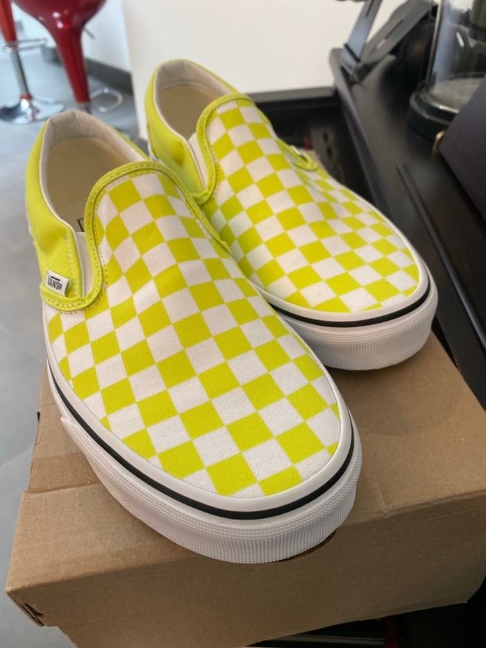 Vans yellow flash slip on checkerboard taille 40,5 - photo numéro 6