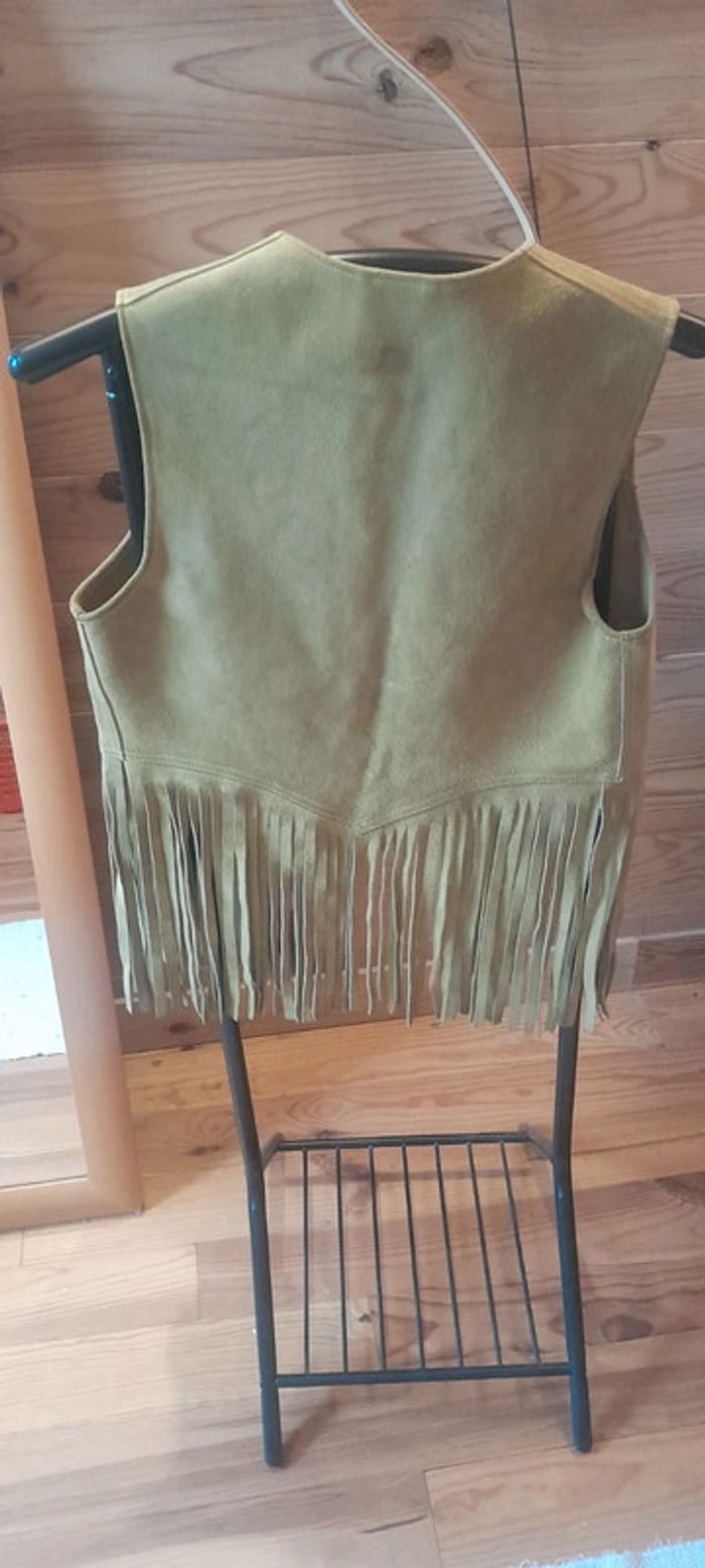 Gilet en cuir véritable année 70 - photo numéro 3