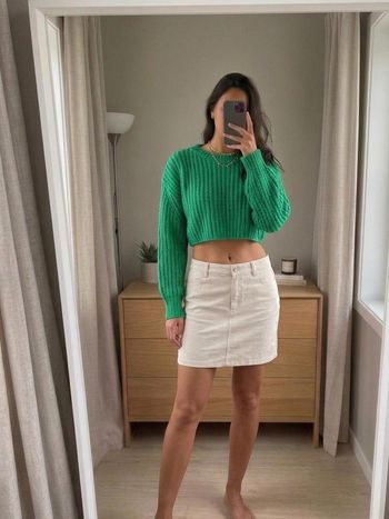 Pull crop top ZARA vert