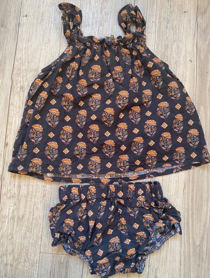 Ensemble bloomer et top mango 12/18 mois