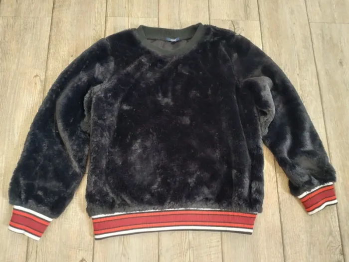 Pull hiver chaud femme Kiabi fausse fourrure et bande taille S