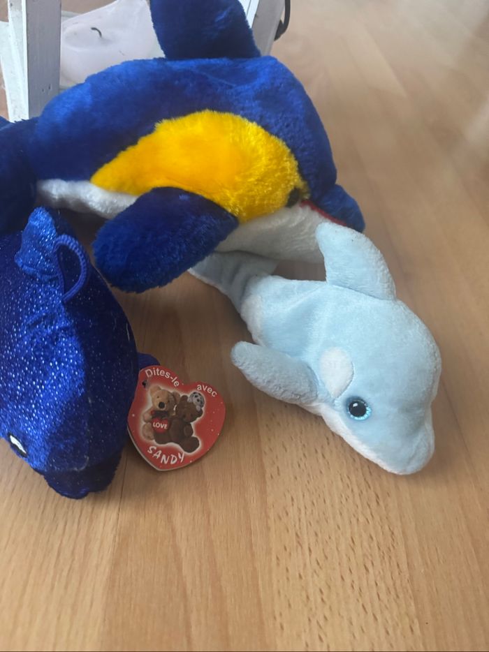 Lot de 3 peluches dauphins - photo numéro 2