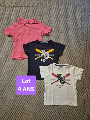 Lot de 3 hauts MC base ball - 4 ans