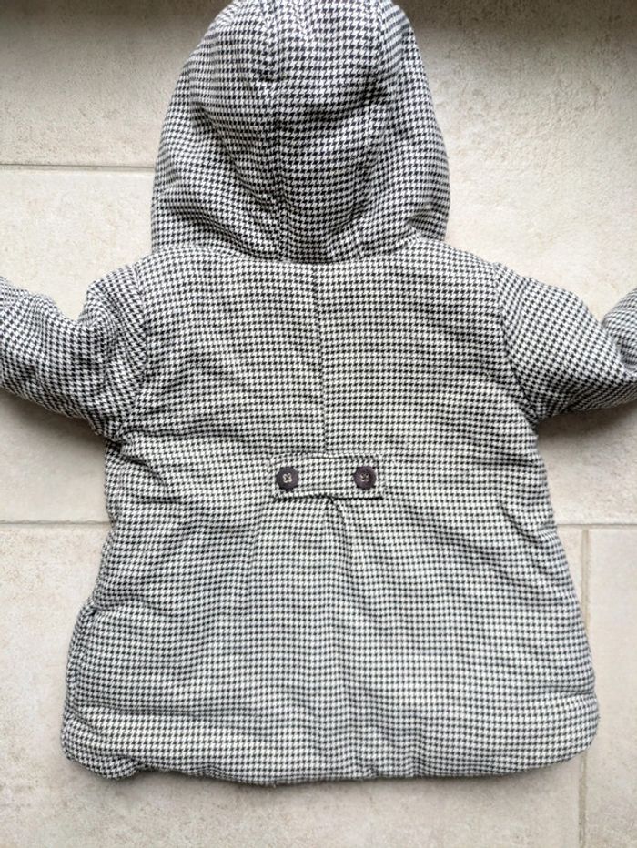 Manteau chaud noir et blanc fille 24 mois - photo numéro 3