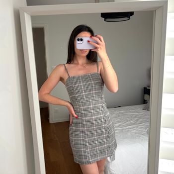 Robe à carreaux Bershka