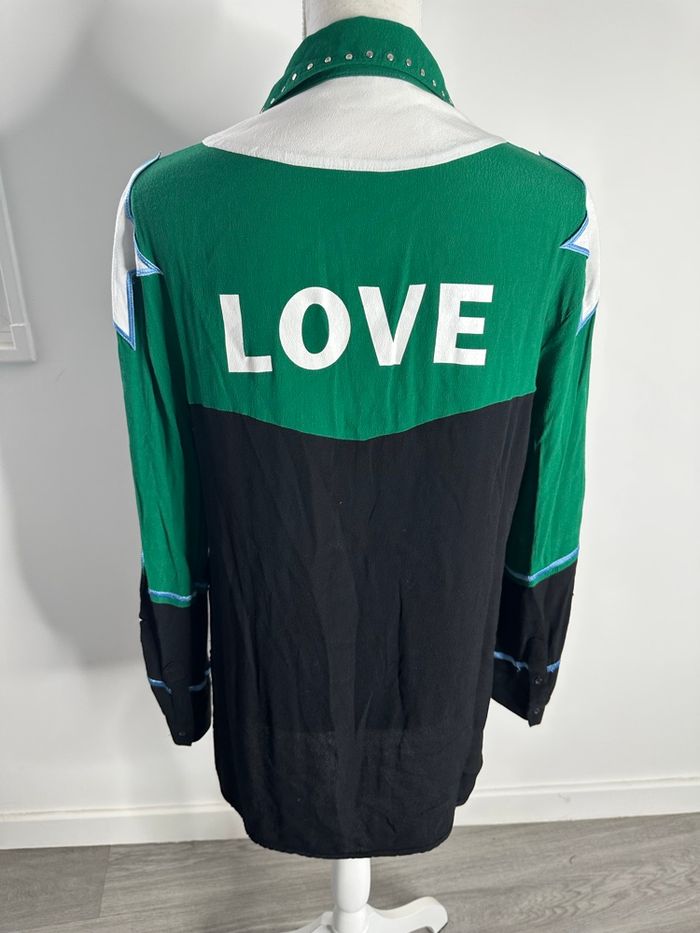 Chemise brodée verte et noire Cloevi Maje T2 38 M - photo numéro 6