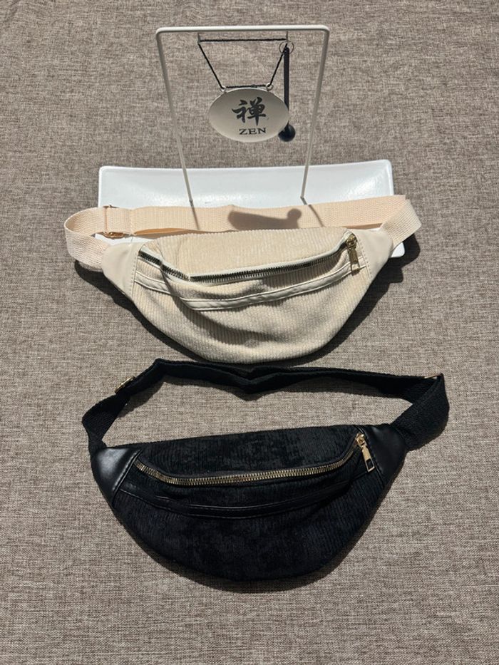 Lot de 2 sac banane velours