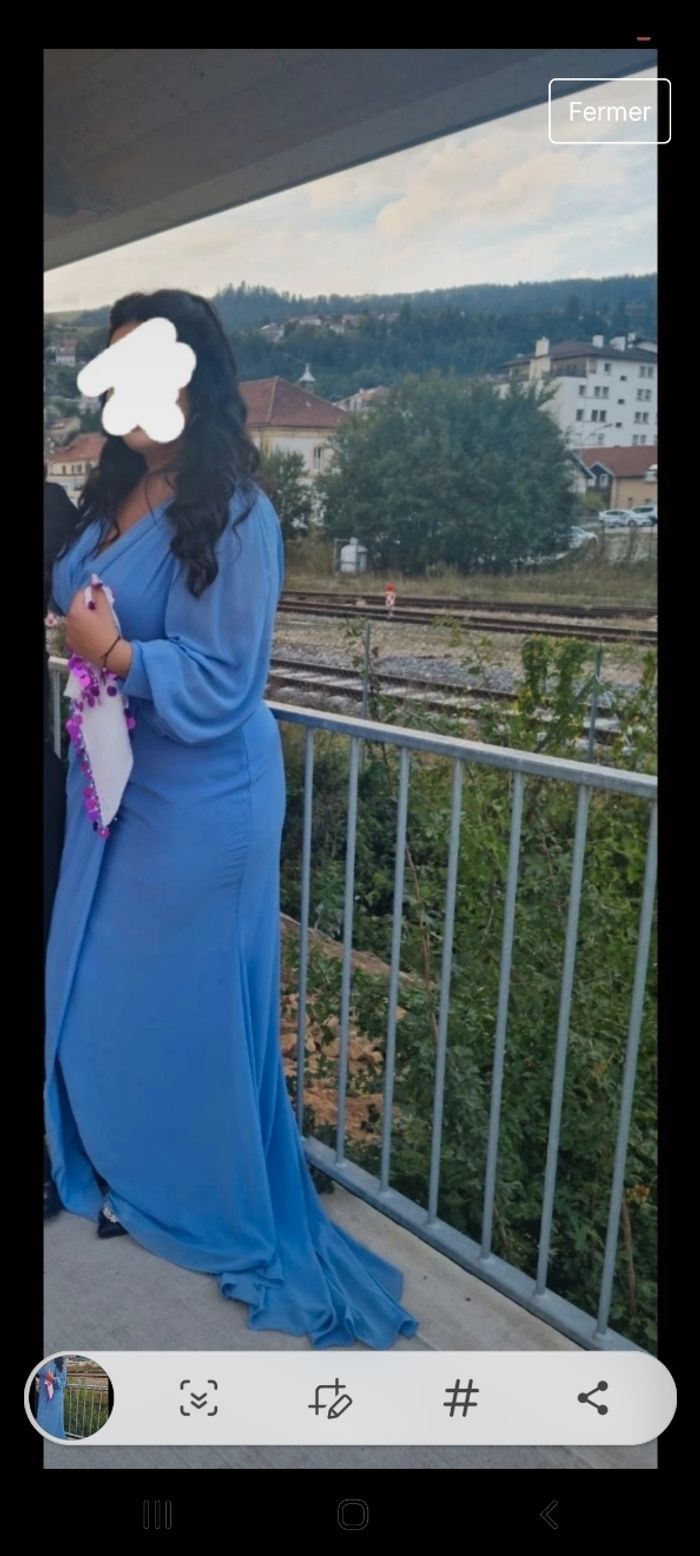 Robe de soirée bleu ciel - photo numéro 2