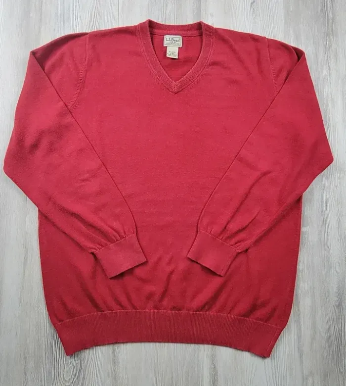 Pull rouge col V LL Bean – taille M – Très bon état - photo numéro 3