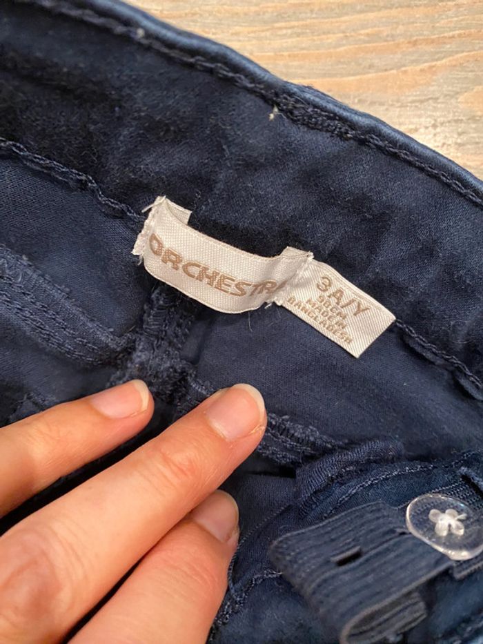 Jeans bleu marine Orchestra 3 ans fille - photo numéro 3