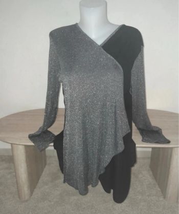 Blouse argenté asymétrique Mega New Paris taille 42