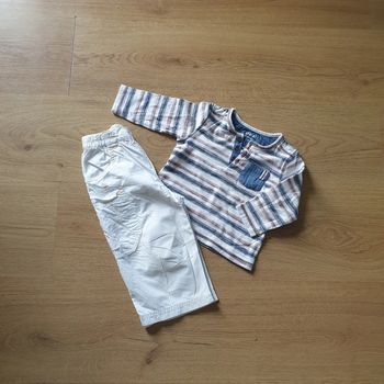 💚 Ensemble tee-shirt ML pantalon Du Pareil Au Même/Creeks 12 mois #emyfleury_12moisgarçon