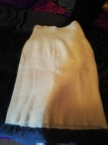 Jupe en laine blanc cassé