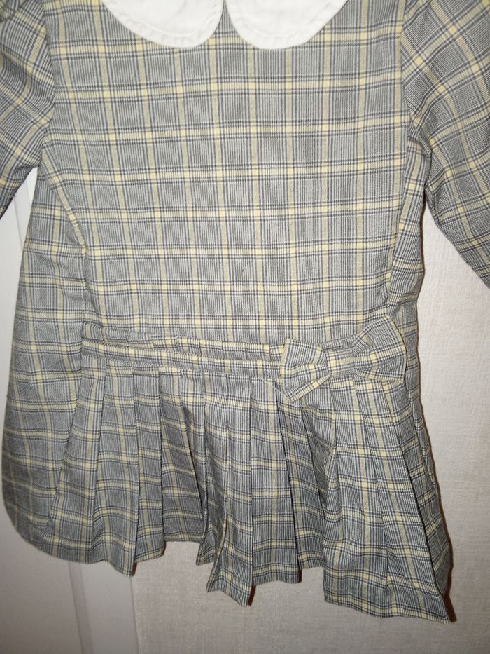 Robe hiver bébé fille 9 mois marque nexness grise, col claudine - photo numéro 4