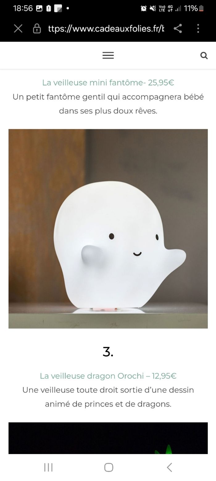 Veilleuse Fantôme Bébé