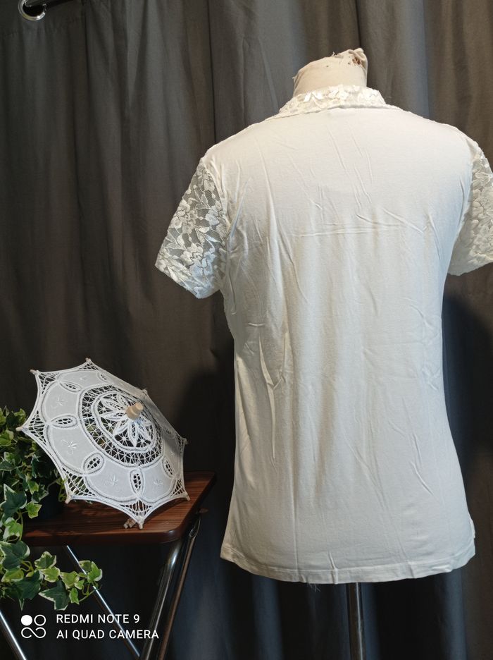 Haut écru de Damart 42 *Spécial FETE* réf 606 K4 - photo numéro 3