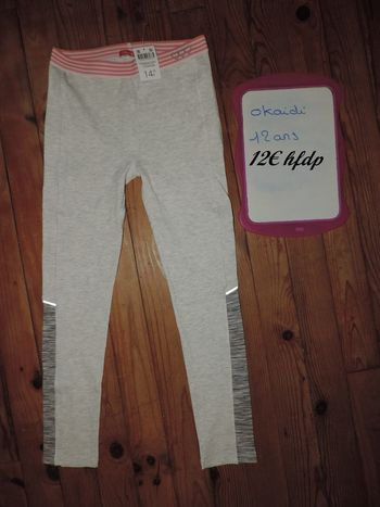 legging okaidi taille 12 ans neuf
