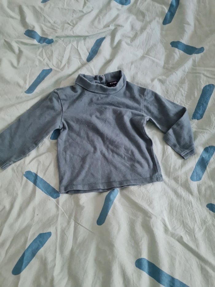 Pull col roulé 9 mois vert