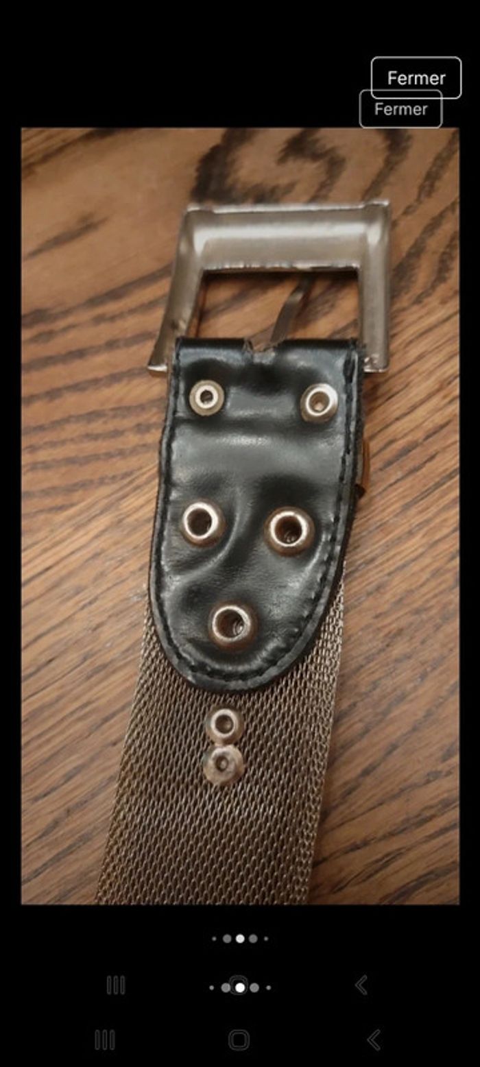 Ceinture en métal/cuir/aigles ajustable 80/90cm - photo numéro 9