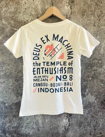 T-shirt blanc femme Deus Ex Machina taille XS Camiseta blanca mujer Maglietta donna Weißes Damen