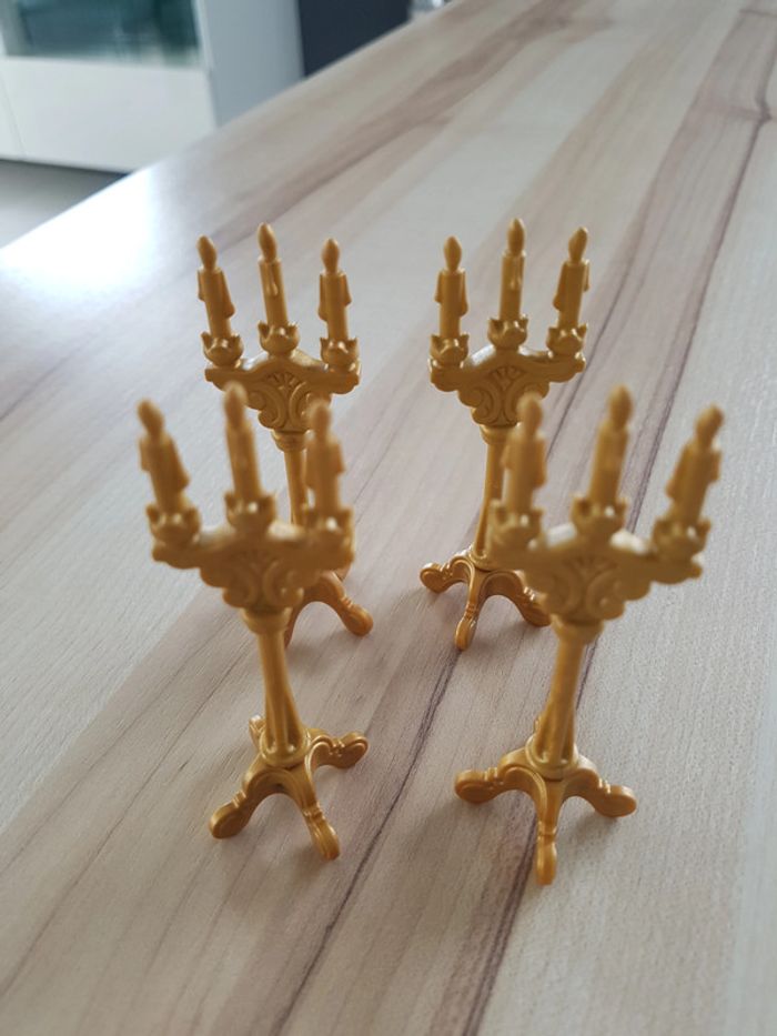 Lot de 4 chandeliers château princesse Playmobil