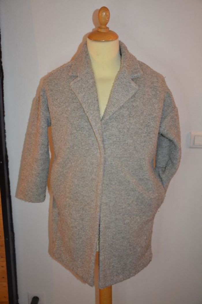 jolie manteau long Mango gris taille 34/36