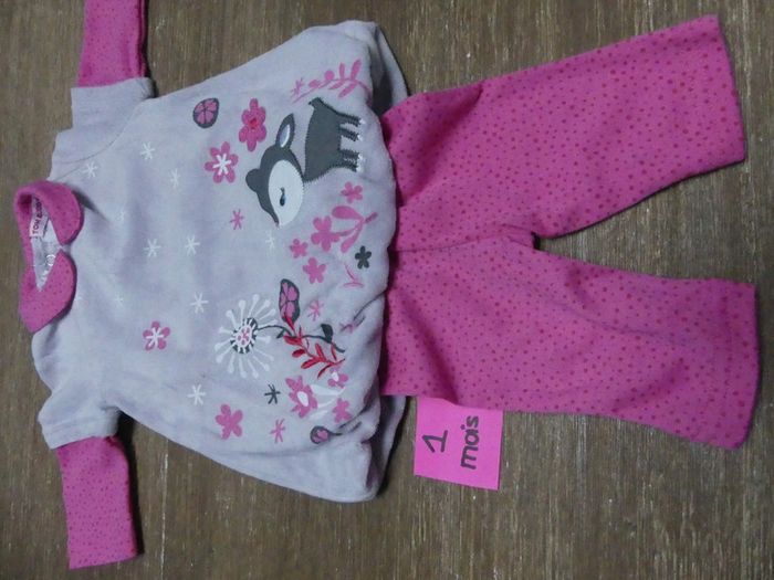 Ensemble ou pyjama robe et legging girly fille fleurs renne