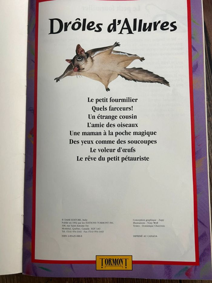 4 livres géants pour enfants - vintage - tormont  1992 - le monde des animaux - contes animaliers - photo numéro 6