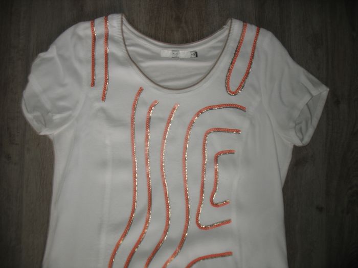 TEE SHIRT MC BLANC "TREND BY MISS CAPTAIN" - TAILLE 42 - n°01 - photo numéro 2