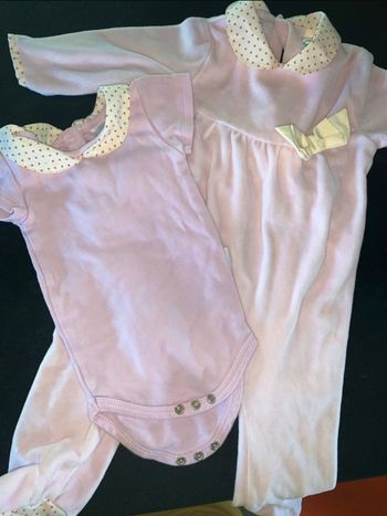 Ensemble 6 mois corolle pyjama + body rose