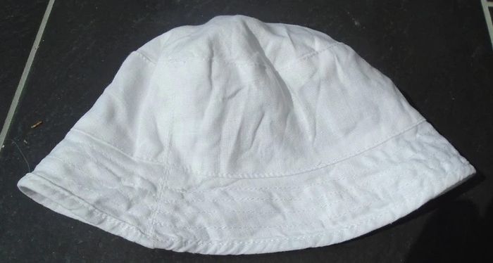 Joli chapeau blanc garçon 3-6 mois 100% lin - photo numéro 3