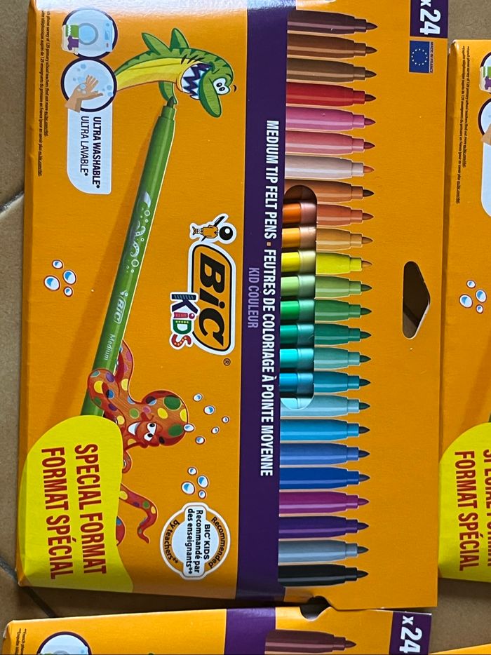 Lot neuf de 4’paquets de 24 feutres bic kids - photo numéro 2