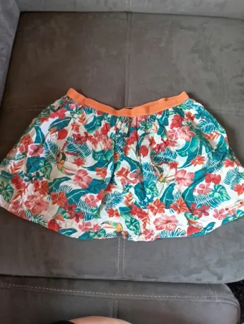 Jupe Fille 8 ans Fleurs Jungle perroquet Sergent major